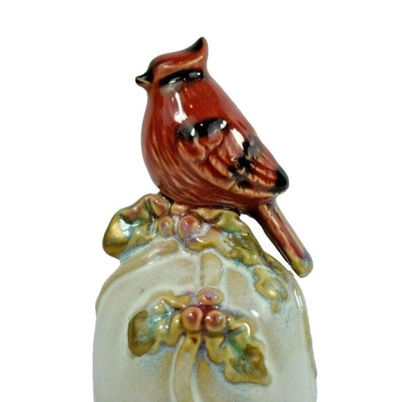 Vintage Cardinal Holiday Christmas Bell Porcelain 5.5 inch Tall Seasonal Decor - Picture 2 of 5